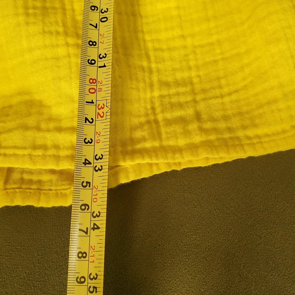 Brigth Yellow GAP crinkle gauze puff sleeved tiered mini dress size XS Festival - Picture 9 of 11